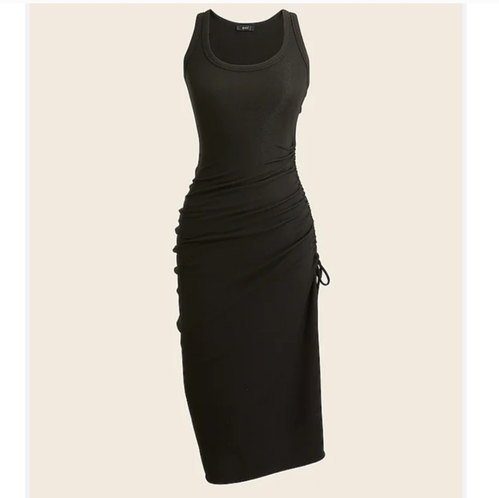 J CREW VINTAGE RIBBED RUCHED‎ DRESS S